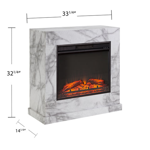 Image of Dendale Faux Marble Base Electric Fireplace