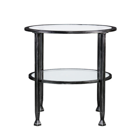 Image of Round end table with glass tabletop Image 3