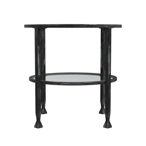 Round end table with glass tabletop Image 6