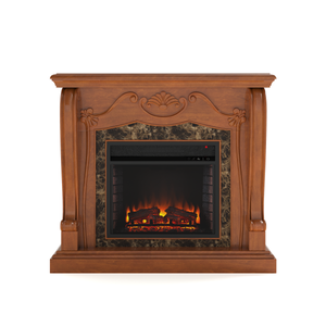 Electric fireplace with traditional mantel Image 6