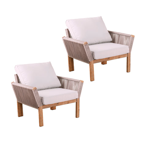 Image of Set of 2 patio accent chairs w/ cushions Image 6