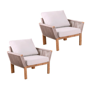 Set of 2 patio accent chairs w/ cushions Image 6