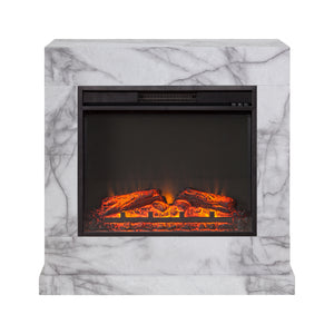 Faux marble electric fireplace Image 3