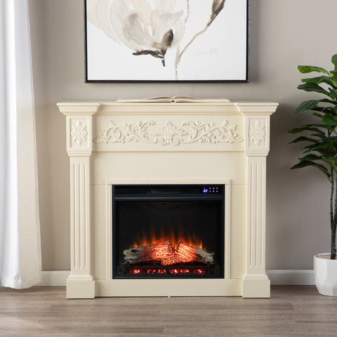 Image of Timelessly designed electric fireplace with touch screen Image 1