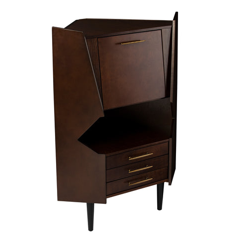 Image of Corner home bar cabinet with storage Image 6