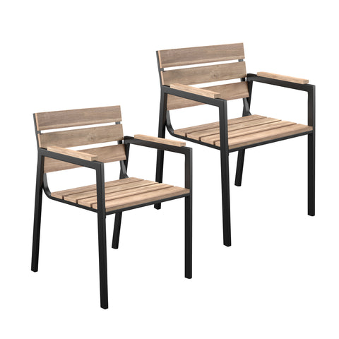 Image of Outdoor dining set with 1 bench and 2 chairs Image 7