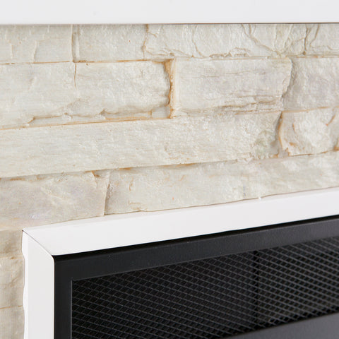 Image of Electric firepace with faux stone surround Image 3