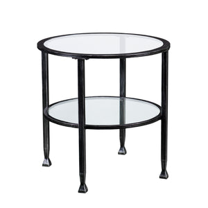 Round end table with glass tabletop Image 4