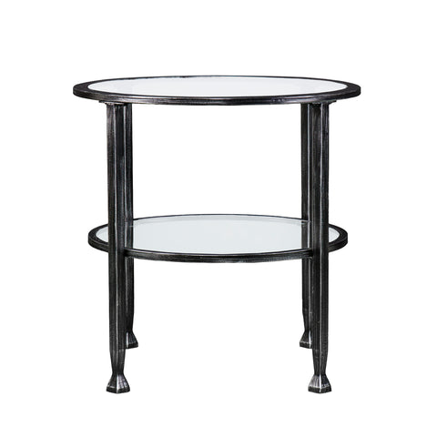 Image of Round end table with glass tabletop Image 5