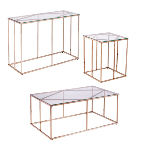 Image of Square side table w/ glass top Image 8