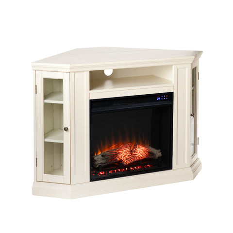 Image of Electric fireplace curio cabinet w/ corner convenient functionality Image 10