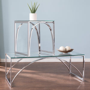 Square side table w/ glass top Image 9