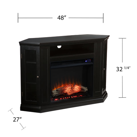 Image of Electric fireplace curio cabinet w/ corner convenient functionality Image 9