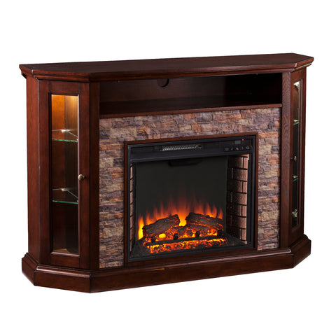 Image of Electric firepace with faux stone surround Image 5