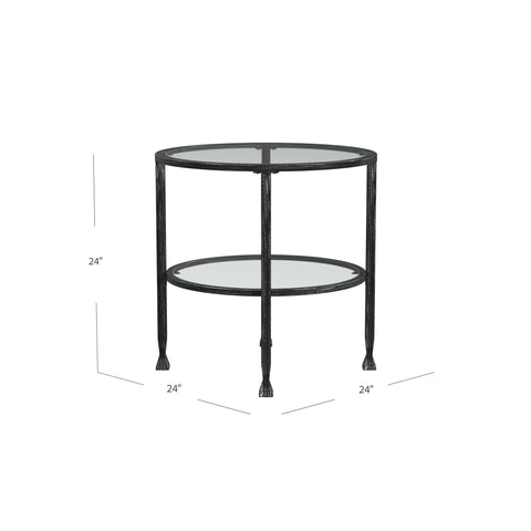 Image of Round end table with glass tabletop Image 9