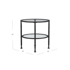 Round end table with glass tabletop Image 9