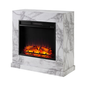 Faux marble electric fireplace Image 4
