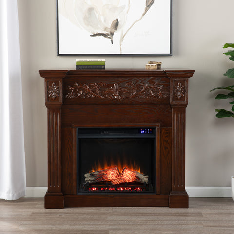 Image of Timelessly designed electric fireplace with touch screen Image 1