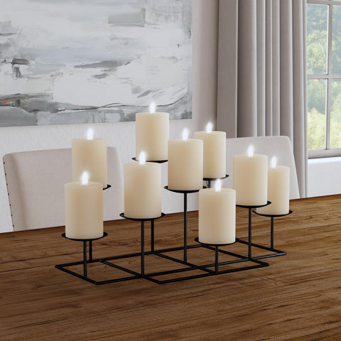 Image of Iron candelabra with wax candle holders Image 1