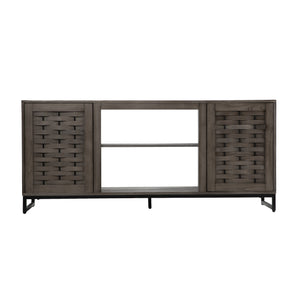 Gray TV stand with media storage Image 4
