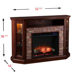 Electric firepace with touch screen and faux stone surround Image 9