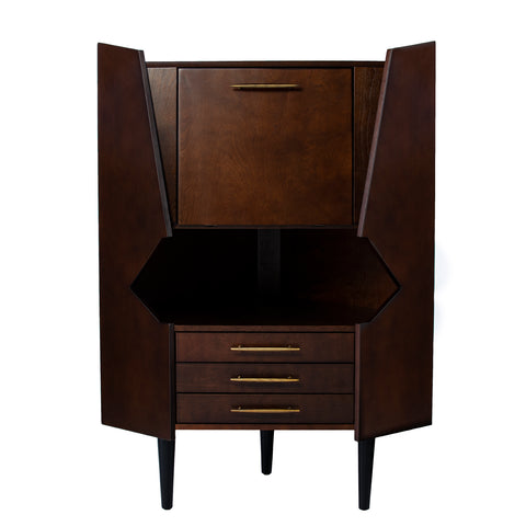 Image of Corner home bar cabinet with storage Image 5