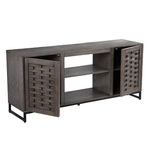 Gray TV stand with media storage Image 9