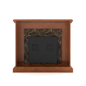 Touch screen electric fireplace with traditional mantel Image 7