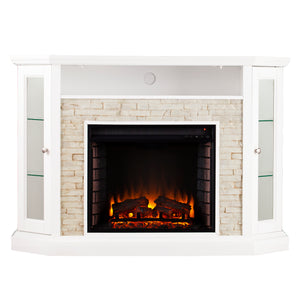 Electric firepace with faux stone surround Image 6