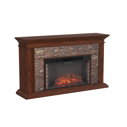 Image of Faux stone electric fireplace with 33" wide firebox Image 4