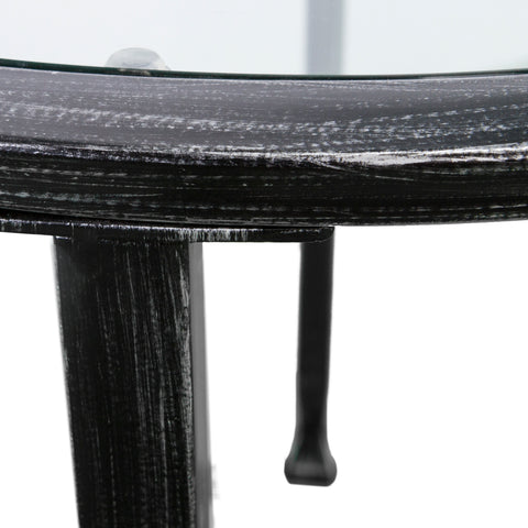 Image of Round end table with glass tabletop Image 8