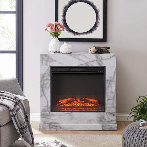 Image of Faux marble electric fireplace Image 1