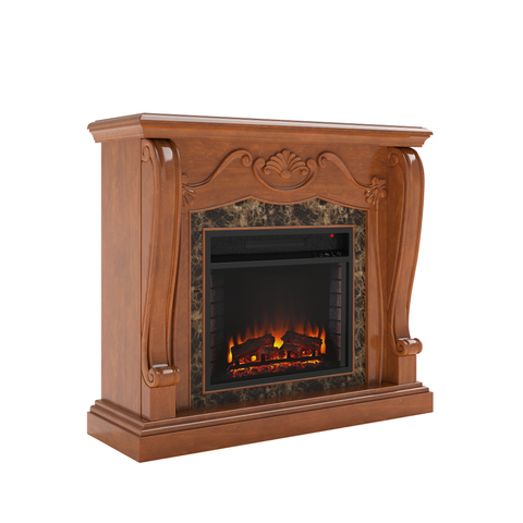 Image of Electric fireplace with traditional mantel Image 5