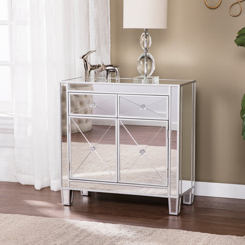 Image of Ultra chic mirrored accent cabinet Image 1