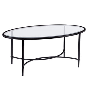 Sleek, oval-shaped coffee table Image 4