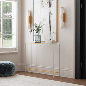 Narrow console table with mirrored top Image 1