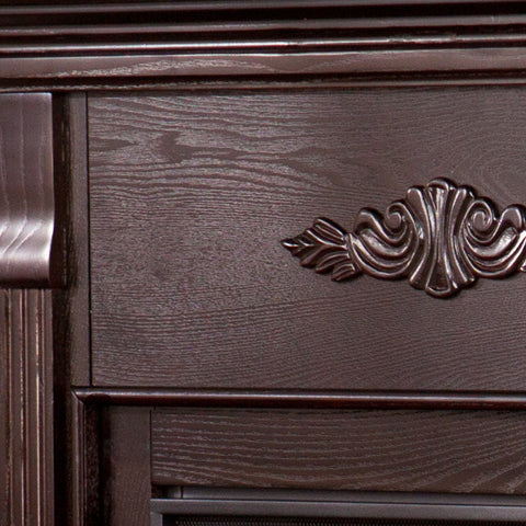 Image of Handsome bookcase fireplace with striking woodwork details Image 7