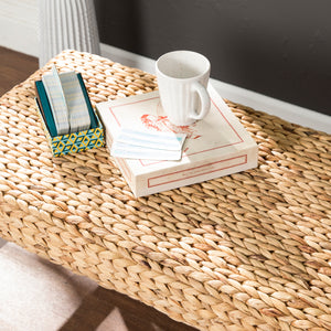 Standerson White Woven Coffee Table Bench