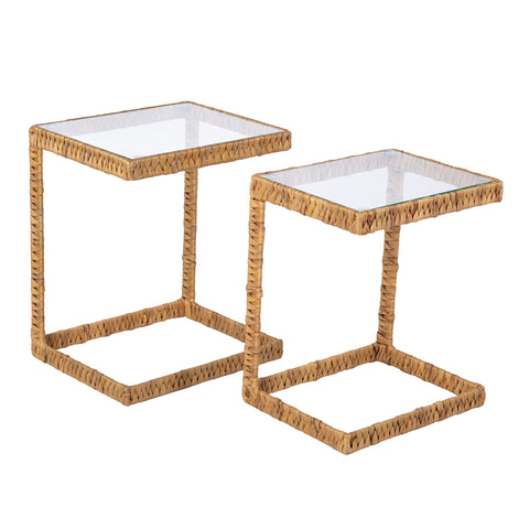 Image of Pair of water hyacinth C tables Image 5