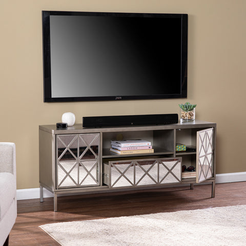 Image of TV console with storage and mirrored panels Image 3