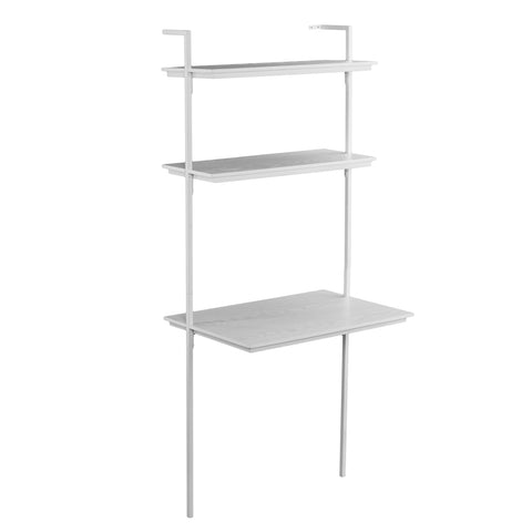 Image of Multipurpose floating desk w/ hutch-style shelves Image 5