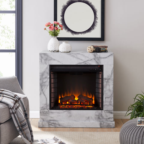 Image of Faux marble fireplace mantel Image 1