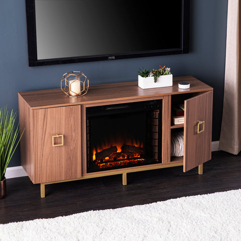 Image of Media cabinet w/ electric fireplace Image 2