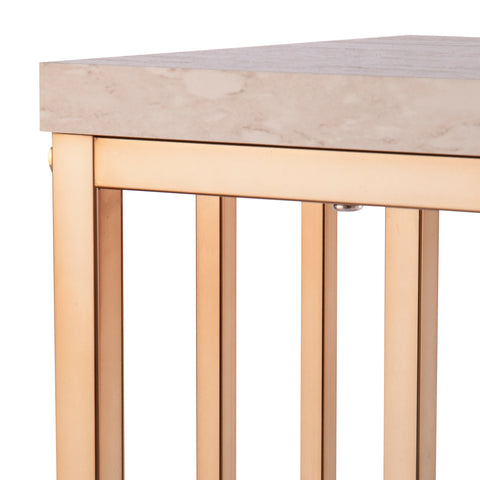 Image of Sophisticated faux stone sofa table Image 9