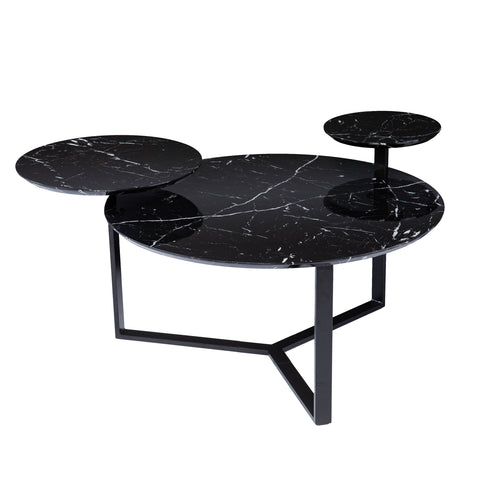 Image of Faux marble coffee table with storage Image 4