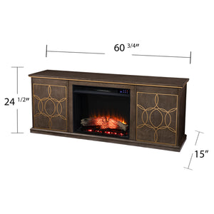 Low-profile media console w/ electric fireplace Image 7