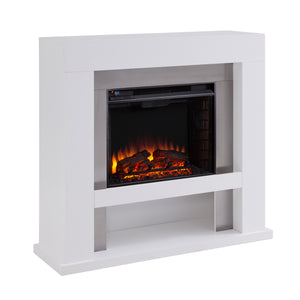 Industrial electric fireplace in contemporary silhouette Image 4