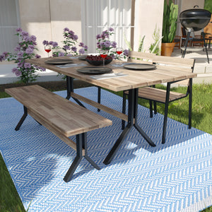 Outdoor dining set with 1 bench and 2 chairs Image 1