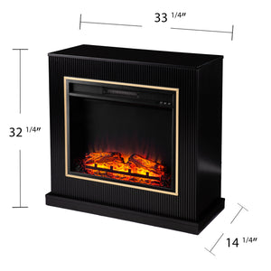 Modern electric fireplace w/ gold trim Image 7