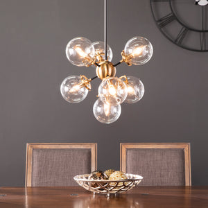 Modern chandelier w/ glass shades Image 1